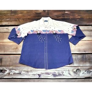 Patriotic Blue and White Men's Shirt